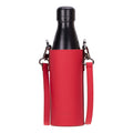 Castaway Full‑Grain Leather Crossbody Water Bottle Holder, Red - BlackBrook Case