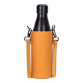 Castaway Full‑Grain Leather Crossbody Water Bottle Holder, Yellow - BlackBrook Case