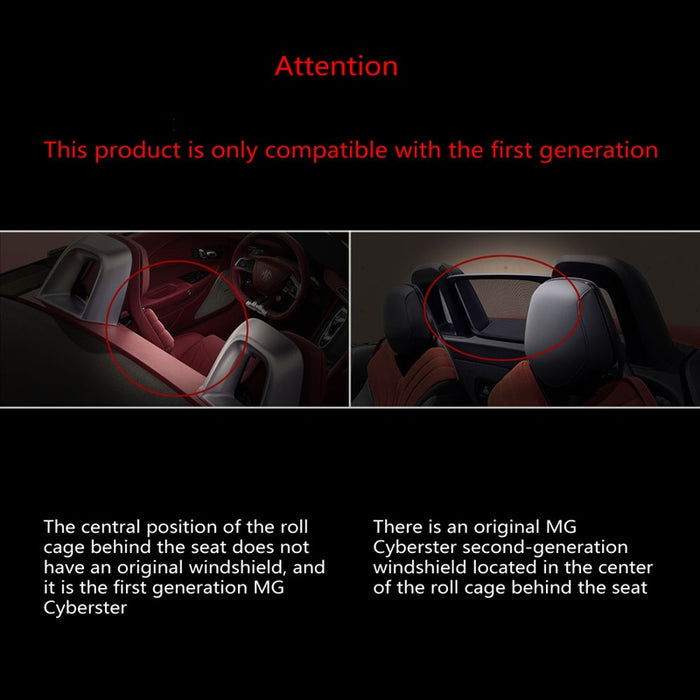 Center Rear Windshield And Roll Cage Windshield for MG Cyberster
