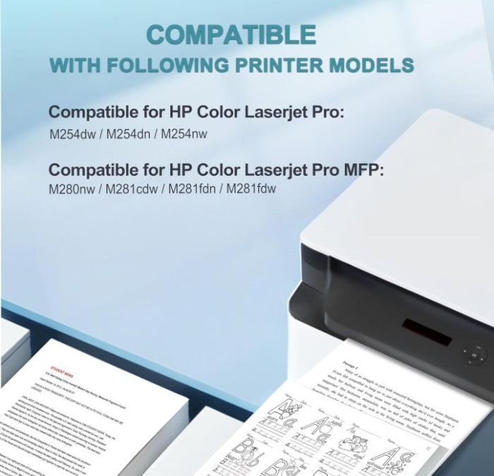CF540X 203X Black Toner Compatible HP LaserJet M254 M281 Printer Black-284