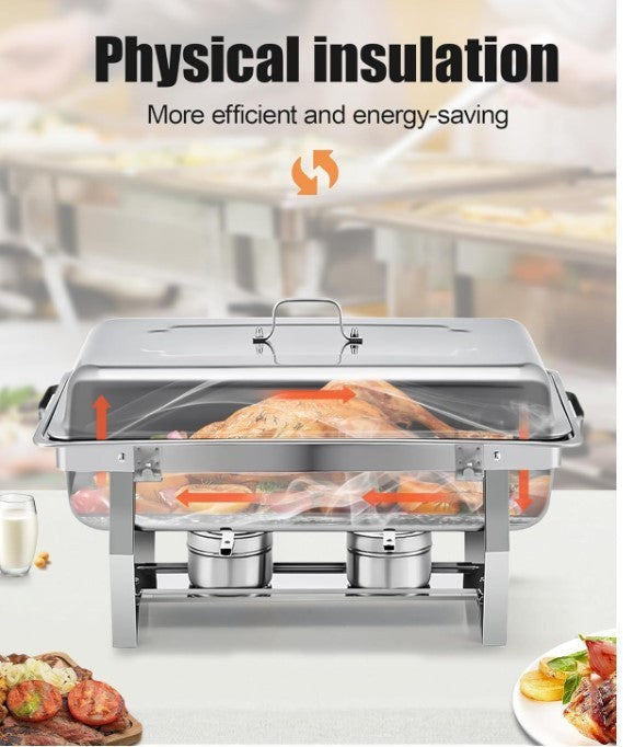 Chafing Dish Buffet Set 9L,Easy Assembly, 2 Pack Food-Grade Stainless Steel-137