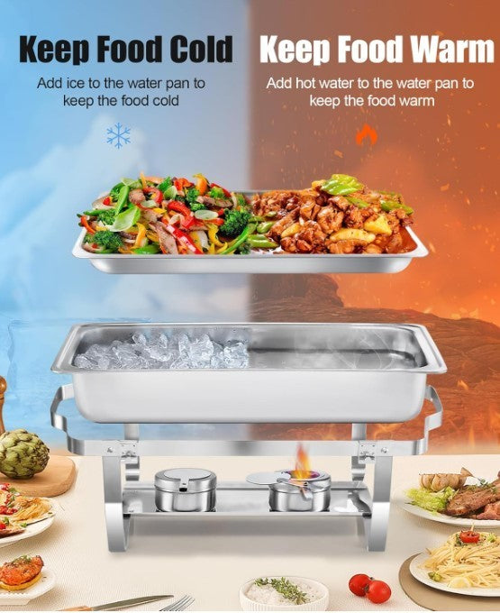 Chafing Dish Buffet Set 9L,Easy Assembly, 2 Pack Food-Grade Stainless Steel-137