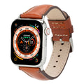 Classic Leather Band – Apple Watch 42 mm (Burnished Tan, Silver Hardware) - BlackBrook Case