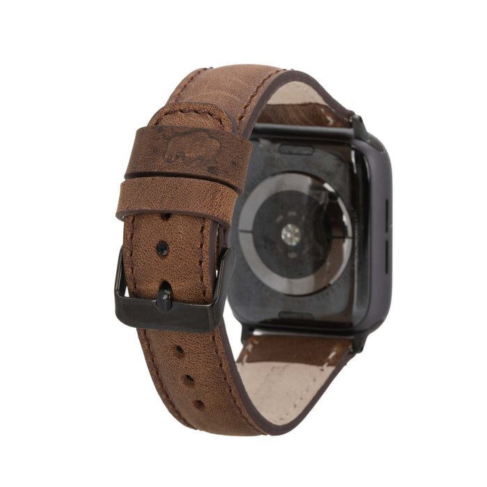Classic Leather Apple Watch Ultra Band – 49mm Replacement Strap (Distressed Coffee, Black Hardware) - BlackBrook Case
