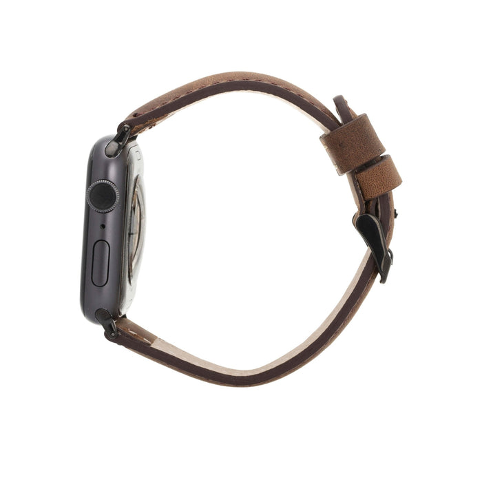 Classic Leather Apple Watch Ultra Band – 49mm Replacement Strap (Distressed Coffee, Black Hardware) - BlackBrook Case