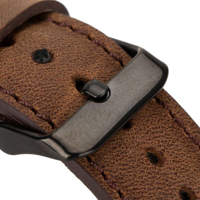 Classic Leather Apple Watch Ultra Band – 49mm Replacement Strap (Distressed Coffee, Black Hardware) - BlackBrook Case