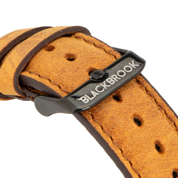 Classic Leather Apple Watch Ultra Band – 49mm Replacement Strap (Golden Brown, Black Hardware) - BlackBrook Case