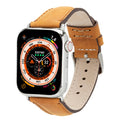 Classic Leather Band – Apple Watch 42 mm (Golden Brown, Silver Hardware) - BlackBrook Case