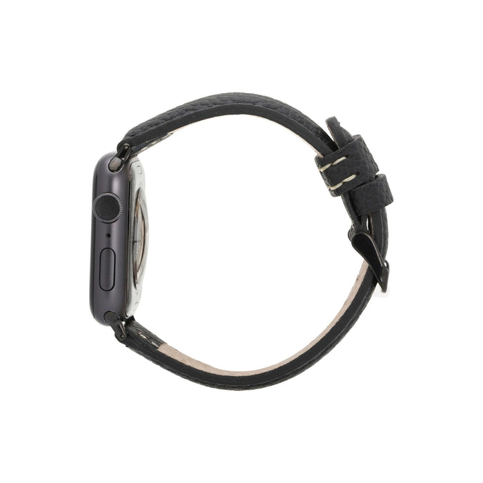 Classic Leather Band – Apple Watch Ultra 49 mm (Pebble Black, Black Hardware) - BlackBrook Case