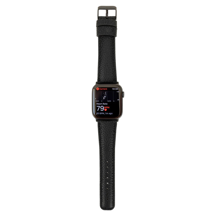 Classic Leather Band – Apple Watch Ultra 49 mm (Pebble Black, Black Hardware) - BlackBrook Case