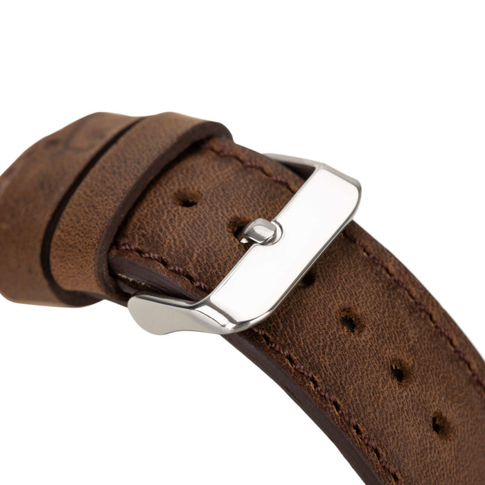 Classic Leather Apple Watch Ultra Band – 49mm Replacement Strap (Distressed Coffee, Silver Hardware) - BlackBrook Case