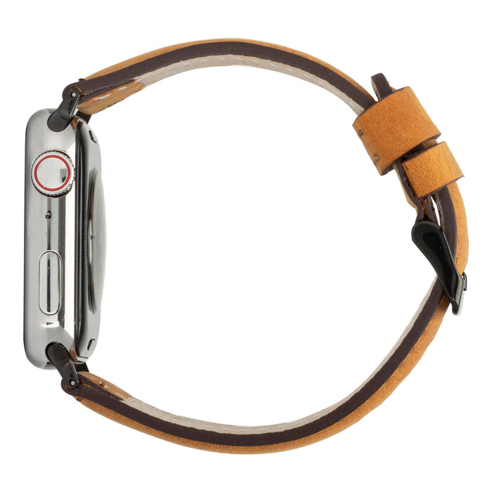 Classic Leather Apple Watch Ultra Band – 49mm Replacement Strap (Golden Brown, Black Hardware) - BlackBrook Case