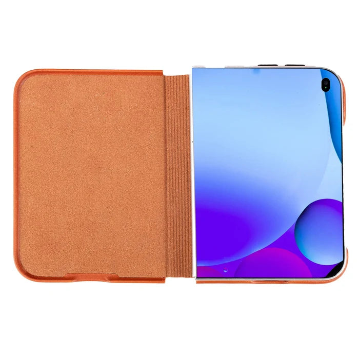 Classic Leather Folio Wallet Case for iPhone Duo, Burnished Tan - BlackBrook Case