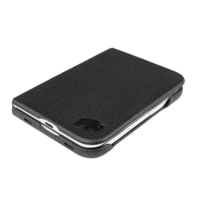 Classic Leather Folio Wallet Case for iPhone Duo, Pebble Black - BlackBrook Case