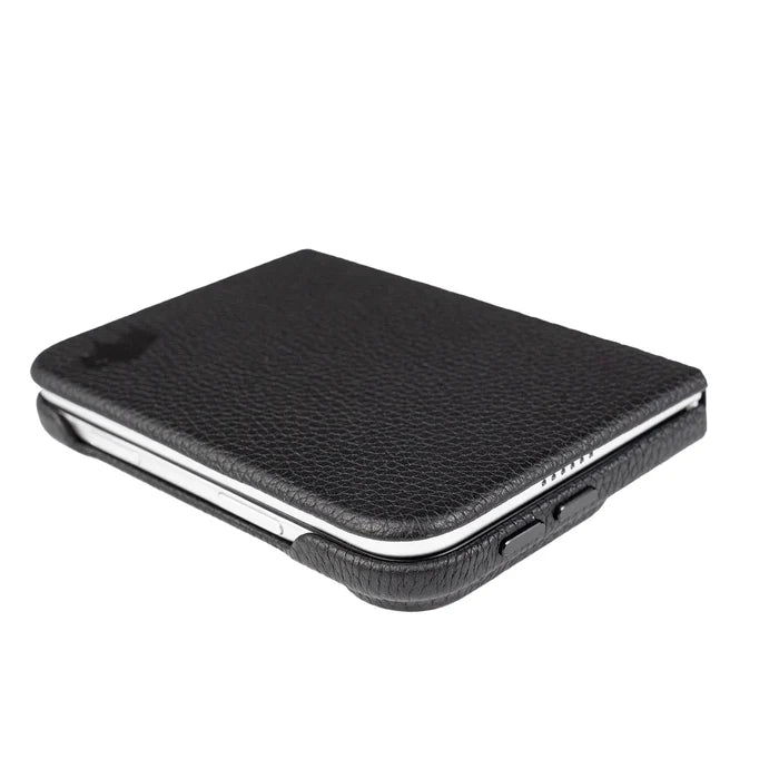 Classic Leather Folio Wallet Case for iPhone Duo, Pebble Black - BlackBrook Case
