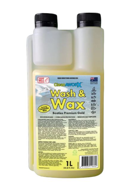 CLEANAWORX BOAT WASH & WAX BOATIES PREMIUM GOLD 1L - Bosuns Boat