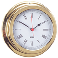 Clock With Roman Numerals - Polished Brass - 120mm - Bosuns Boat