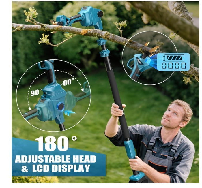 Cordless Electric Secateur 40mm Pruning Shears 8.2ft Pole Garden Tool- 296