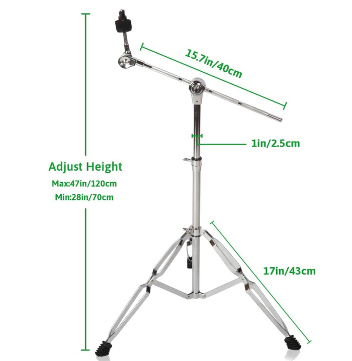 Cymbal Stand Double Braced Straight&Tilted Cymbal Holder,Height Adjustable-40
