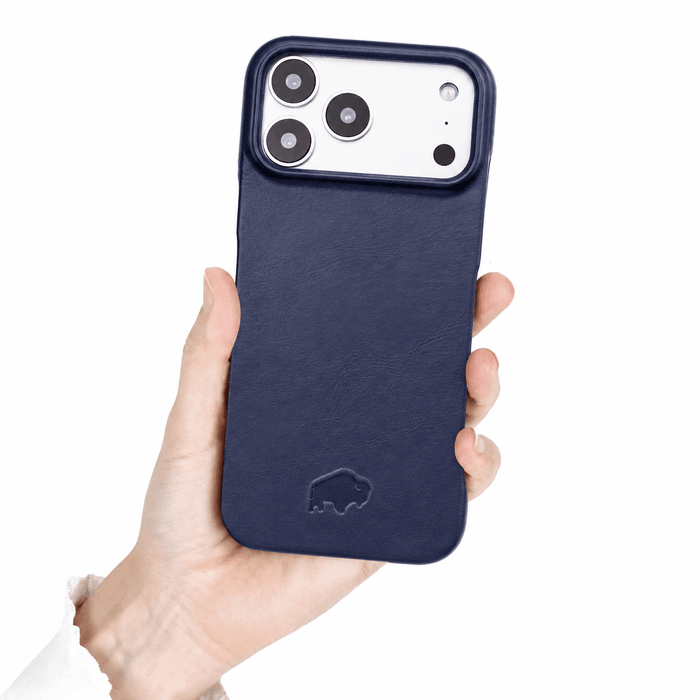 Dax Leather iPhone 18 Pro MagSafe Case, Deep Blue - BlackBrook Case