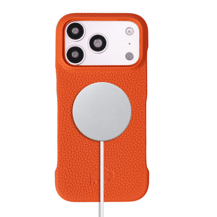 Dax Leather iPhone 18 Pro Max MagSafe Case, Pebble Orange - BlackBrook Case