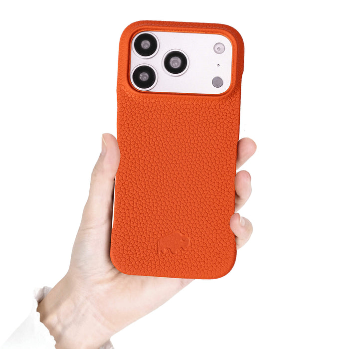 Dax Leather iPhone 18 Pro Max MagSafe Case, Pebble Orange - BlackBrook Case