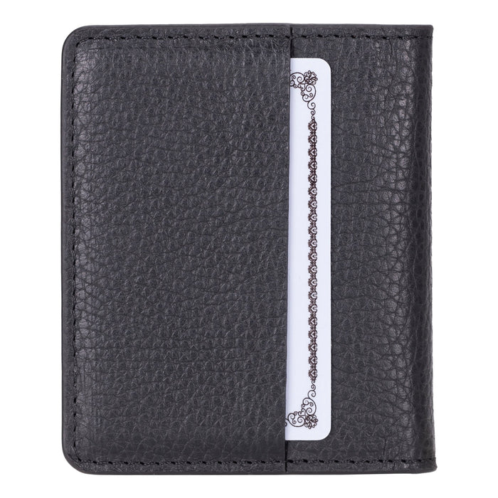 Dean Full‑Grain Leather Card Wallet, Pebble Black - BlackBrook Case