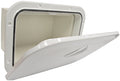 DELUXE MODEL OPENING STORAGE HATCHES - SIZE A, WHITE, WITH STORAGE BOX FITTED - bosunsboat