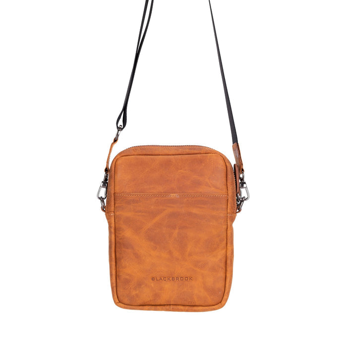 Dillon Full‑Grain Leather Crossbody Bag – Golden Brown - BlackBrook Case
