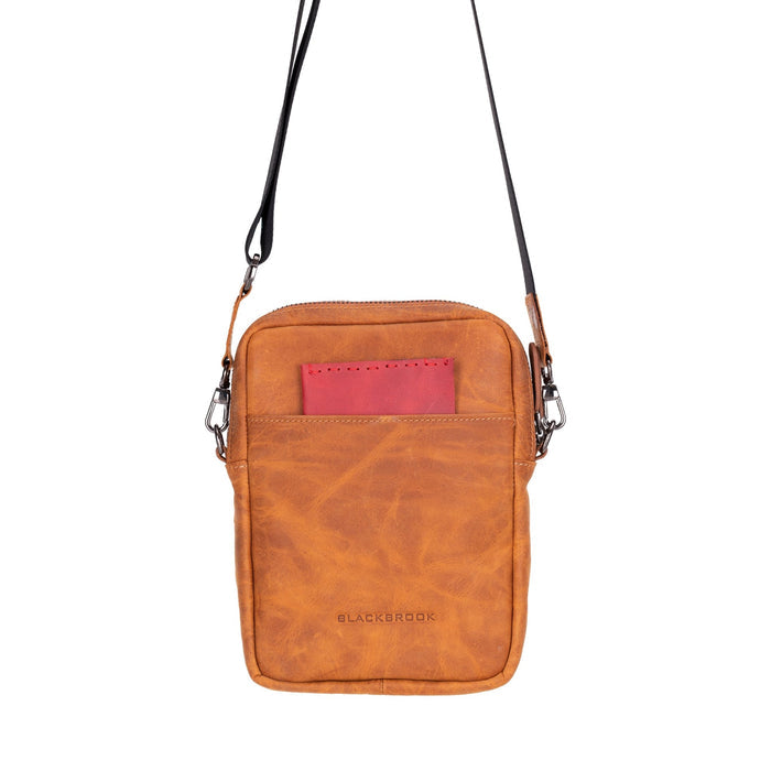 Dillon Full‑Grain Leather Crossbody Bag – Golden Brown - BlackBrook Case