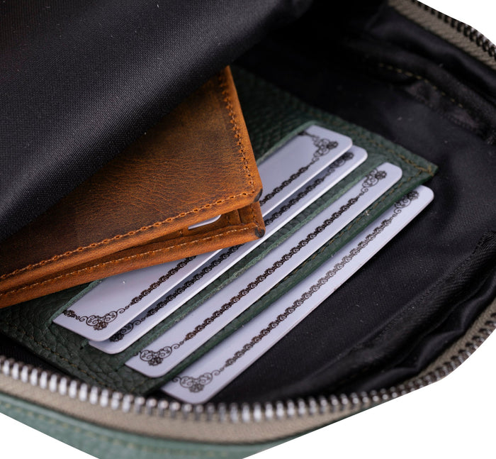Dillon Full‑Grain Leather Crossbody Bag – Green - BlackBrook Case