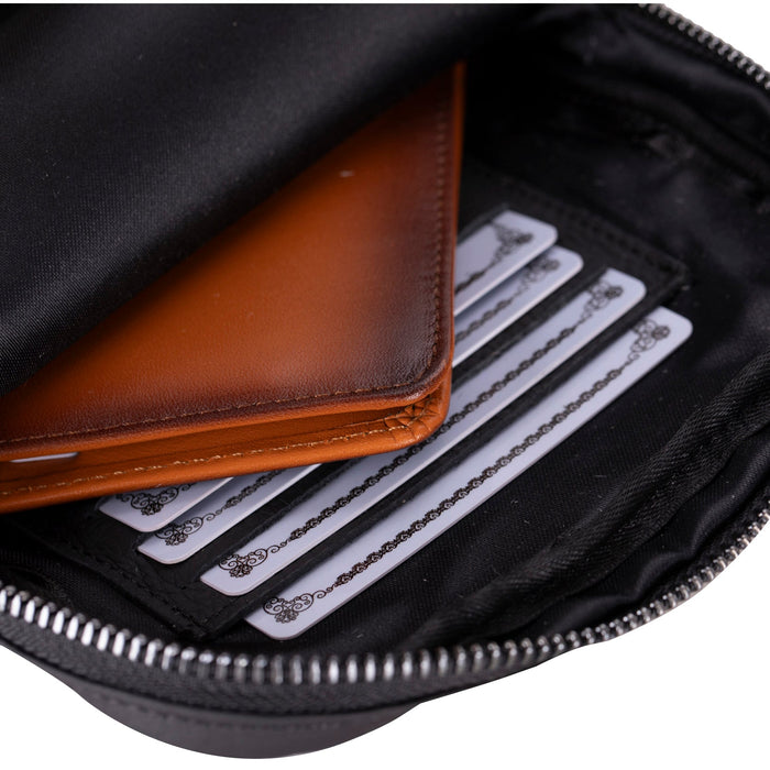 Dillon Full‑Grain Leather Crossbody Bag – Pebble Black - BlackBrook Case