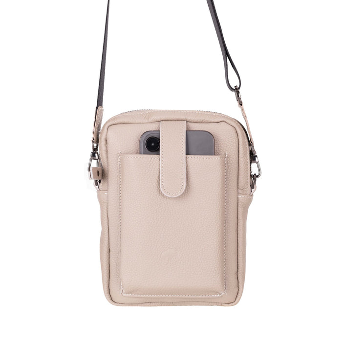 Dillon Full‑Grain Leather Crossbody Bag – Taupe - BlackBrook Case
