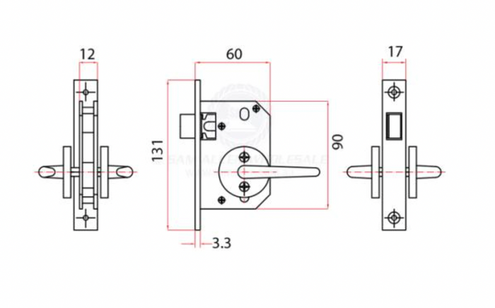 DOOR LOCK - CABIN STAINLESS STEEL - Bosuns Boat