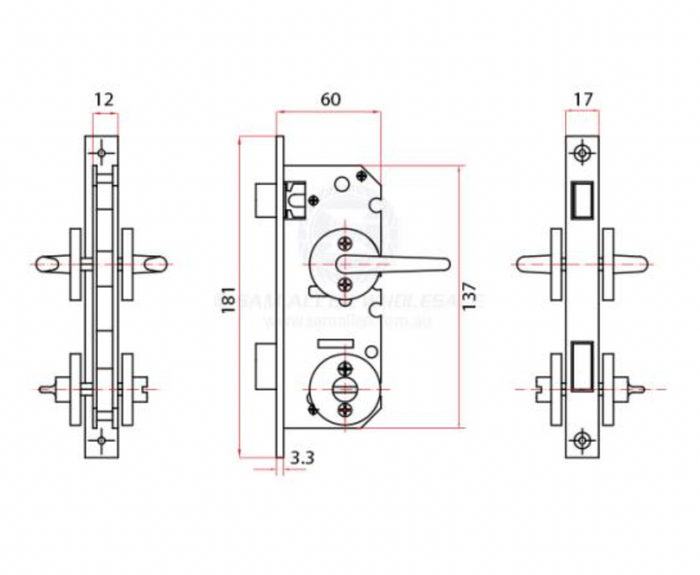 DOOR LOCK - STAINLESS STEEL - Bosuns Boat