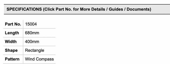 Doormat Wind Compass 40cm x 68cm Rectangle