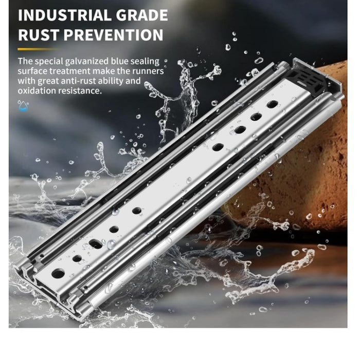 Drawer Runners Heavy Duty Ball Bearing Full Extension 209kg lock 750mm -302