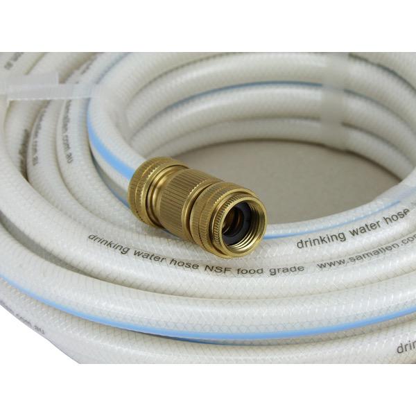 Drinking Water Hose w/ 2 Brass Quick Connect Fittings - 12mm x 10m - Per Roll