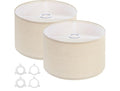 Drum Lampshades Set of 2 Linen Cream Easy Assembly Lamp Shades-293
