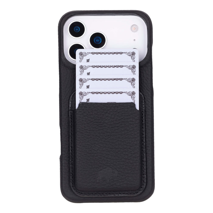 Duke Leather MagSafe Wallet, Pebble Black - BlackBrook Case