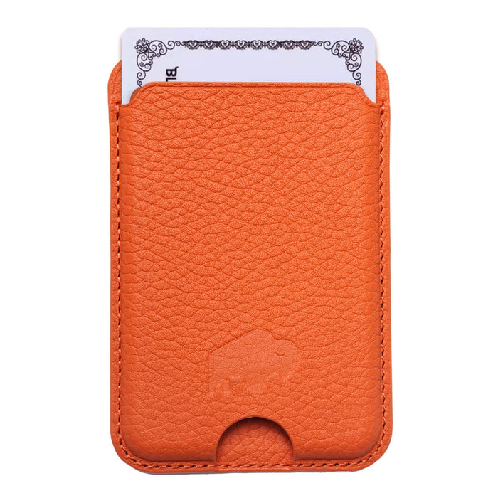 Duke Leather MagSafe Wallet, Pebble Orange - BlackBrook Case