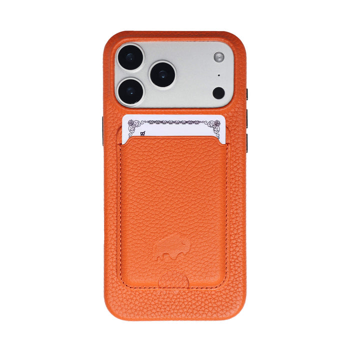 Duke Leather MagSafe Wallet, Pebble Orange - BlackBrook Case