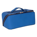 Ella Full‑Grain Leather Makeup Bag, Blue - BlackBrook Case
