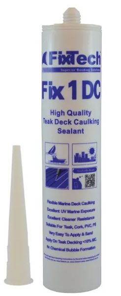 FIXTECH 1 TEAK DECK CAULK BLACK 300ML - Bosuns Boat