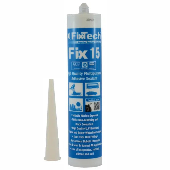Fixtech FixSeal MSP15 All Purpose Adhesive Sealant 290ml White or Black