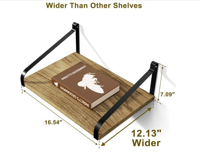 Floating Wall Shelves Rustic Wood Storage Kitchen Bathroom Bedroom-196