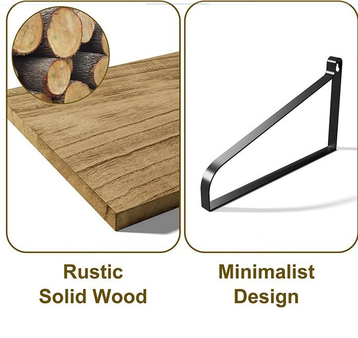 Floating Wall Shelves Rustic Wood Storage Kitchen Bathroom Bedroom-196