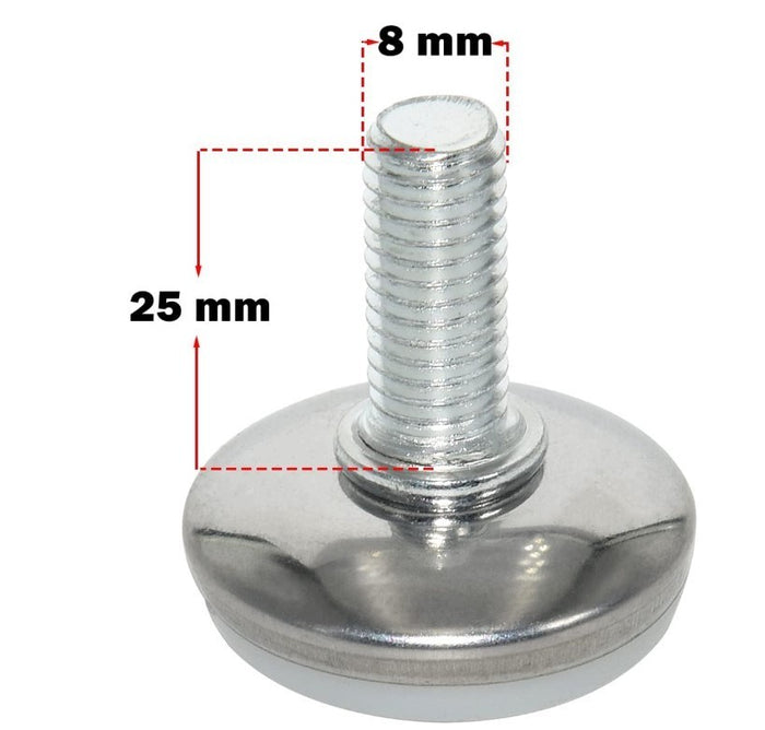 Fly Shop Screw On Type Furniture Glide Leveling Foot Adjuster 8x24x28mm 8pcs-334