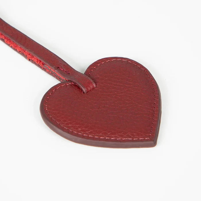 Full - Grain Leather Heart Bag Charm, Carobwood - BlackBrook Case