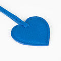 Full - Grain Leather Heart Bag Charm, Cerulean - BlackBrook Case